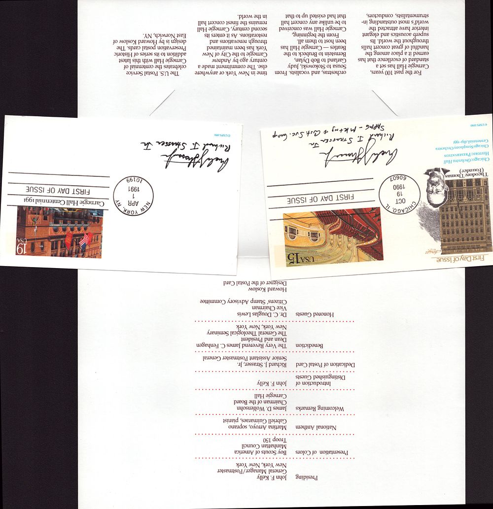 Lot 240: Richard J Strasser Jr signed FDC collection Carnegie...