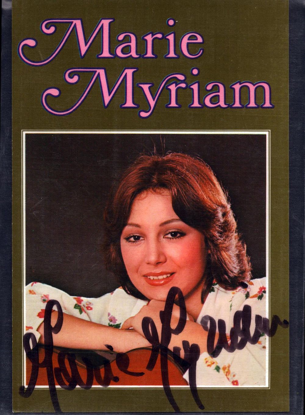 Lot 246: Marie Myriam signed 6x4 inch colour photo postcard.