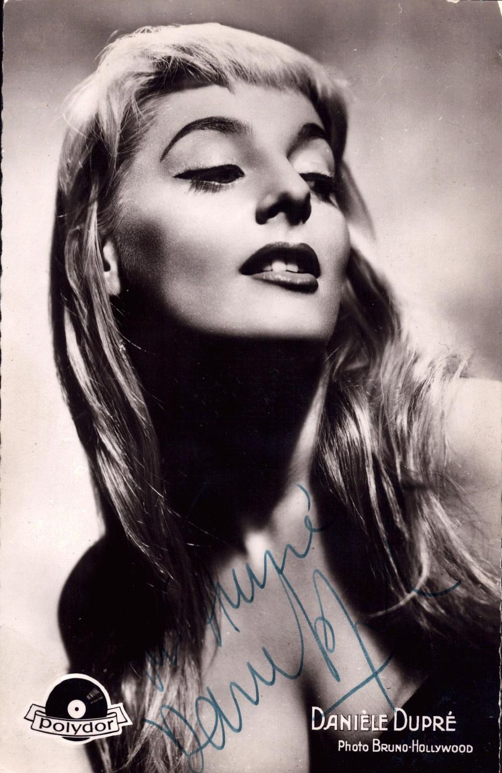 Lot 247: Danielle Dupre signed 5x4 inch approx. black and...