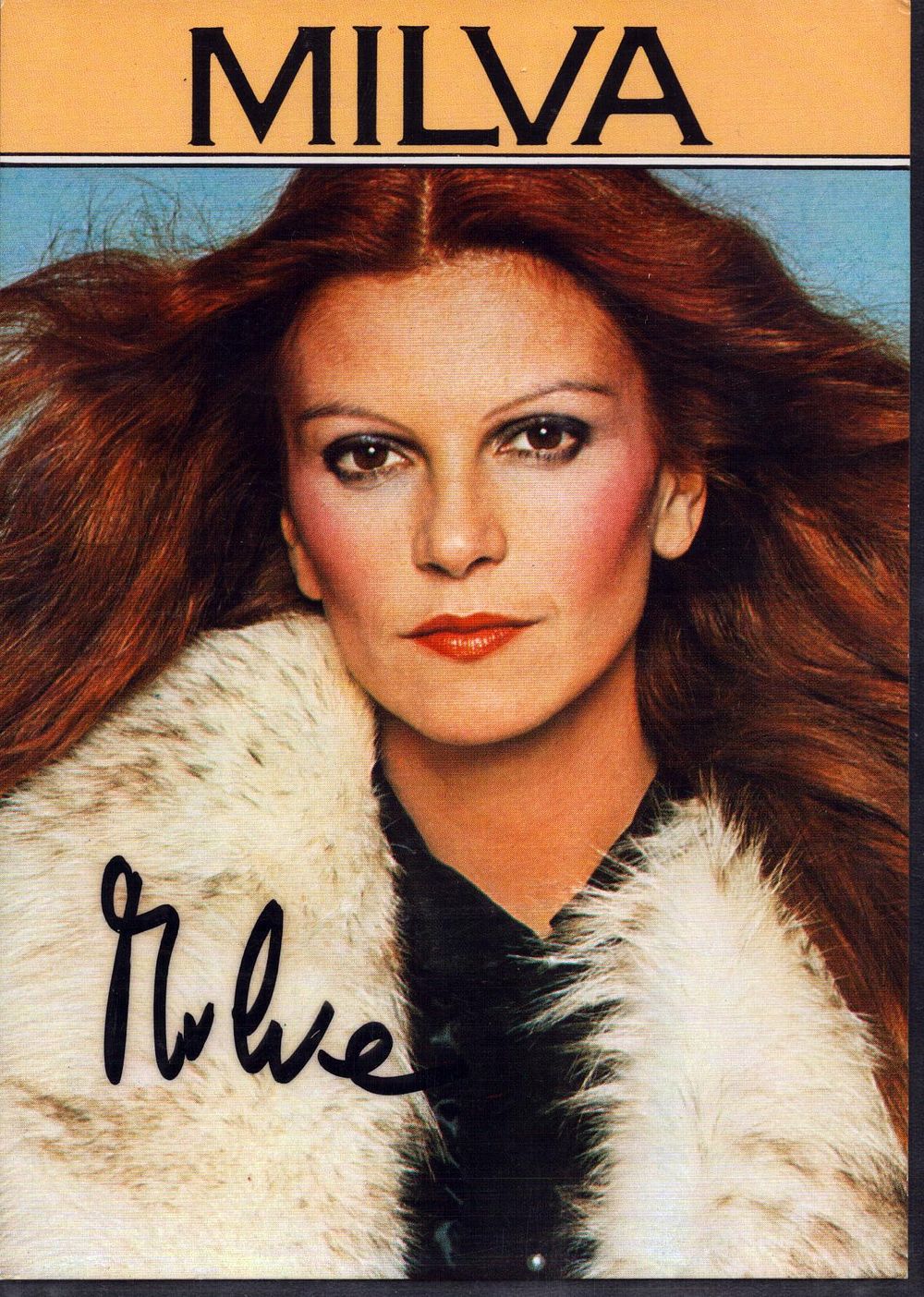 Lot 252: Milva signed 6x4 inch colour photo promo card.