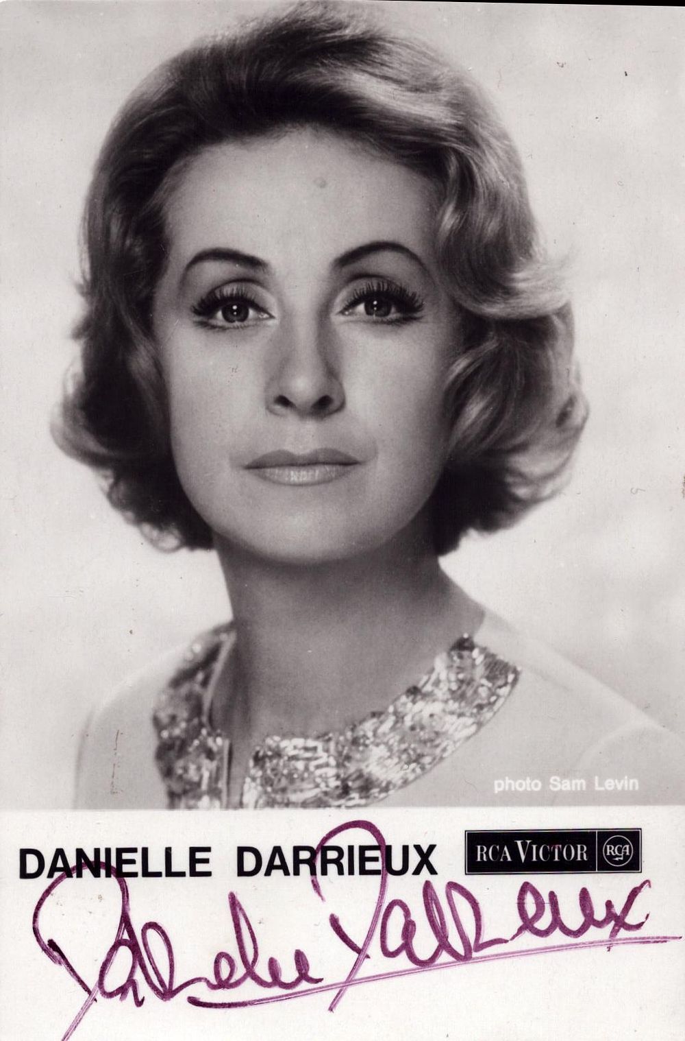 Lot 254: Danielle Darrieux signed 5x4 inch approx. colour black...