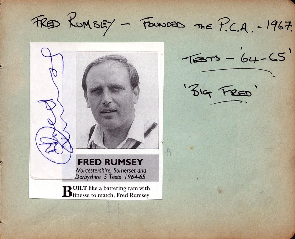 Lot 272: Fred Rumsey Cricket Test Player signed autograph page.