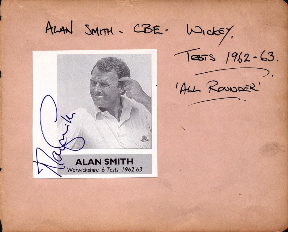Lot 273: Alan Smith CBE Cricket Test Player signed autograph...