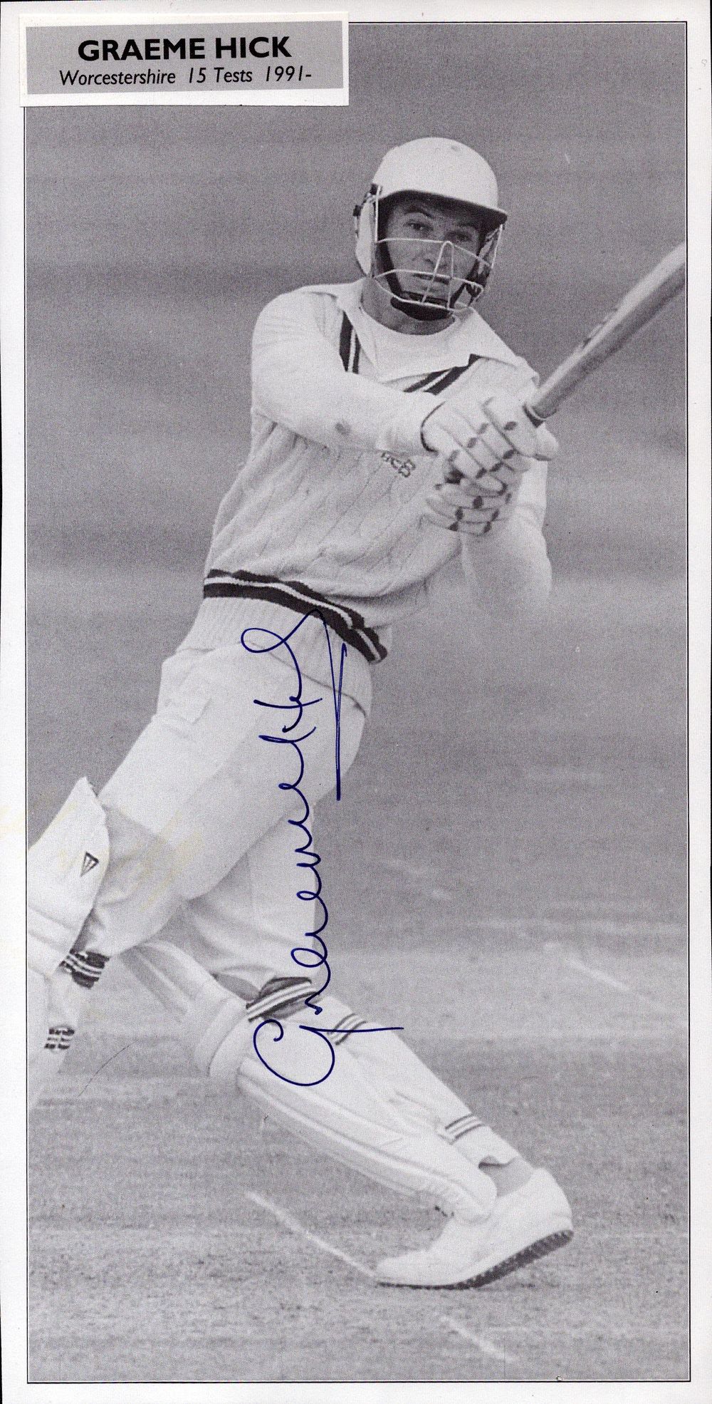 Lot 288: Grame Hick signed England Test player information photo...