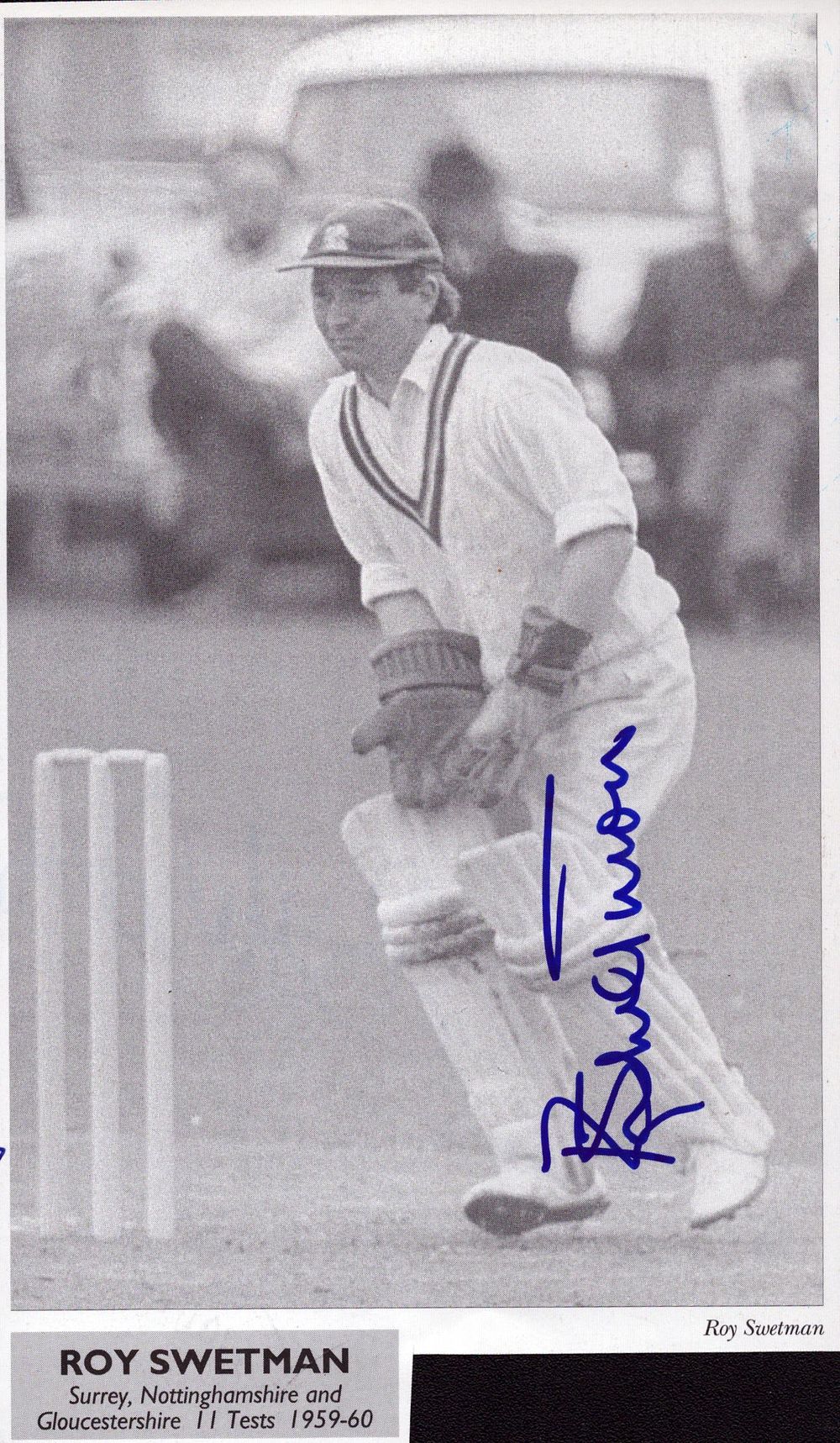 Lot 289: Roy Swetman signed England Test player information photo...