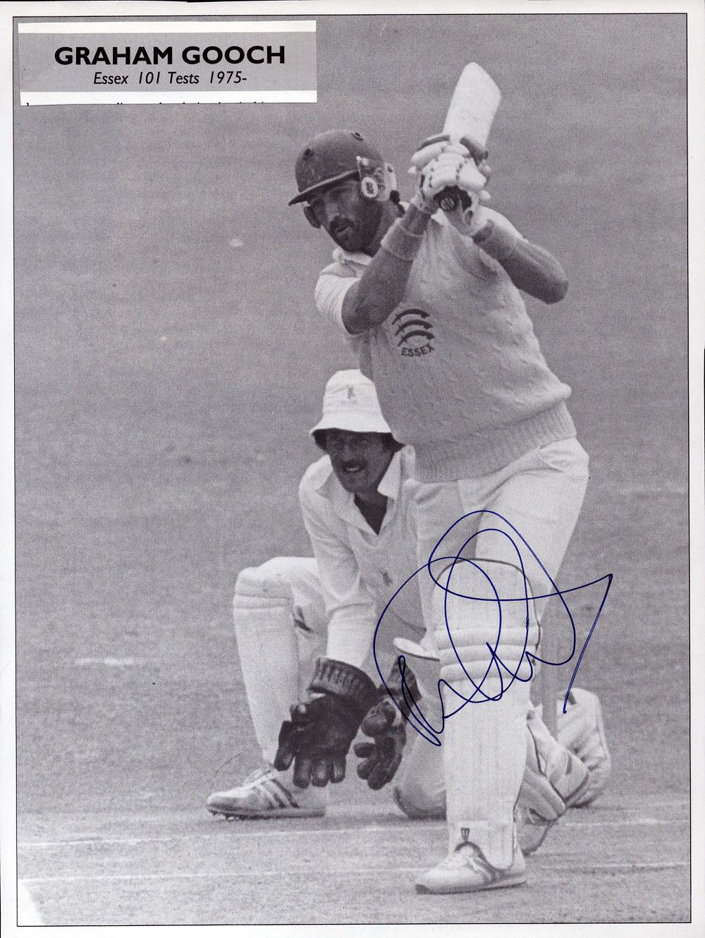 Lot 295: Graham Gooch signed England Test player information photo...