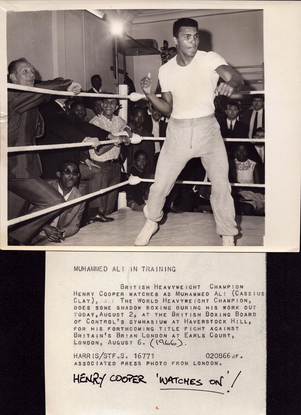 Lot 298: Black and white photo of Muhammed Ali-Training with...
