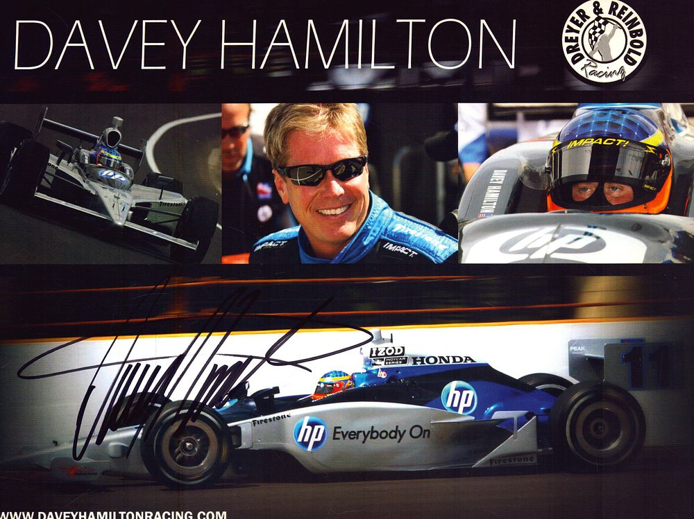 Lot 317: Davey Hamilton signed Dreyer and Reinbold Racing promo...