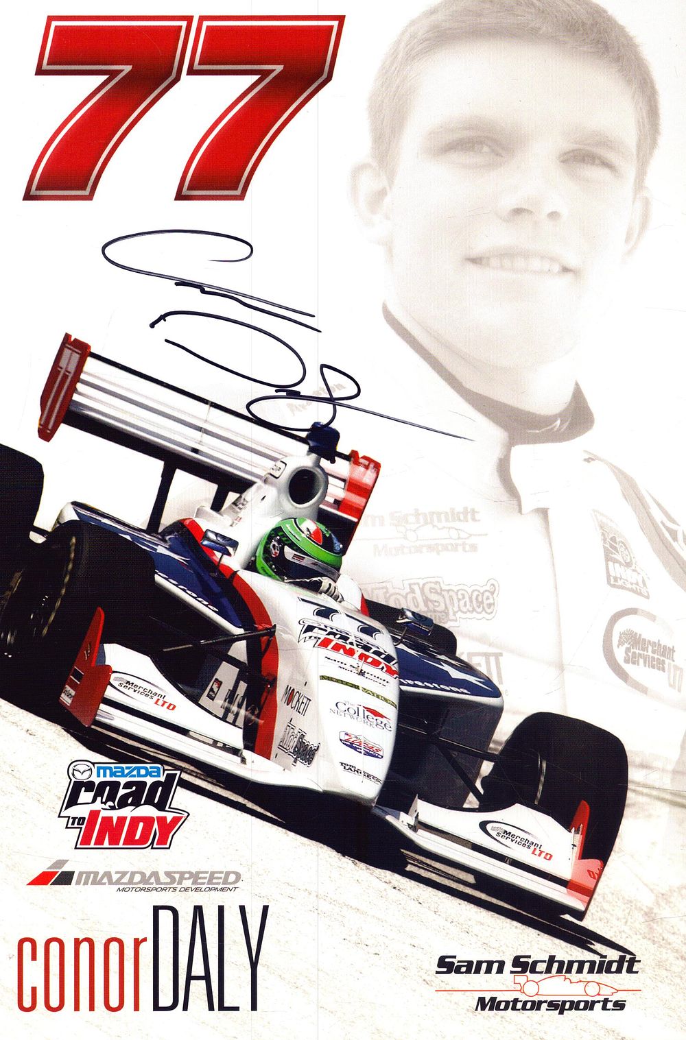 Lot 327: Conor Daily signed Sam Schmidt motorsports racing promo...