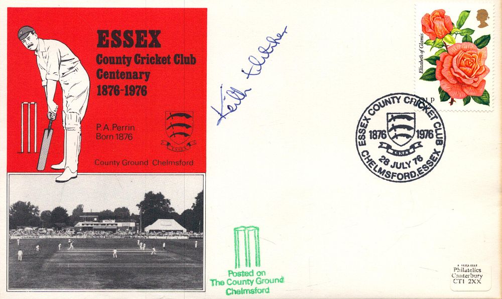 Lot 337: Keith Fletcher signed Essex CCC 1876-1976, Stamped July...