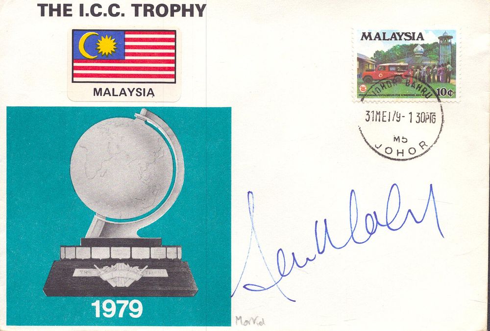 Lot 346: Albie Morkel signed The I.C.C. Trophy Malaysia 1979...