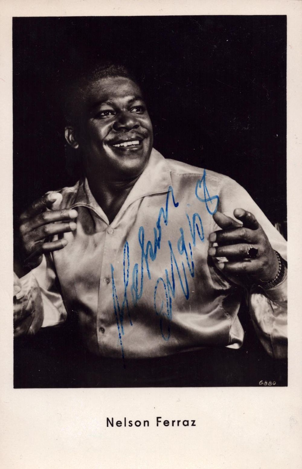 Lot 448: Nelson Ferraz signed black and white photo 5x4...