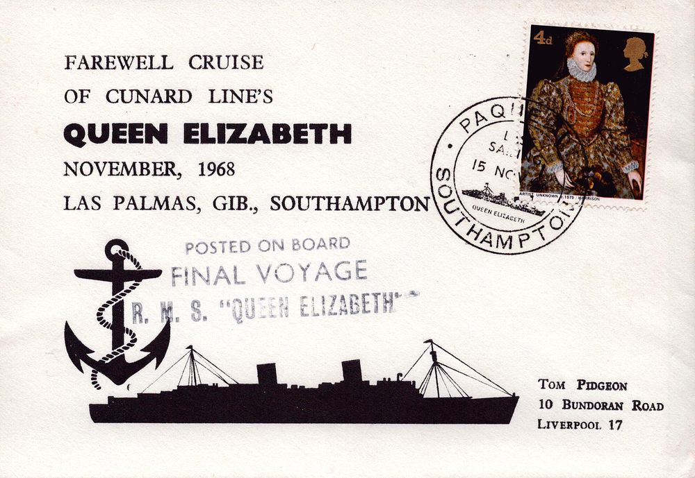 Lot 502: Farewell Cruise of Cunard Lines Queen Elizabeth November...