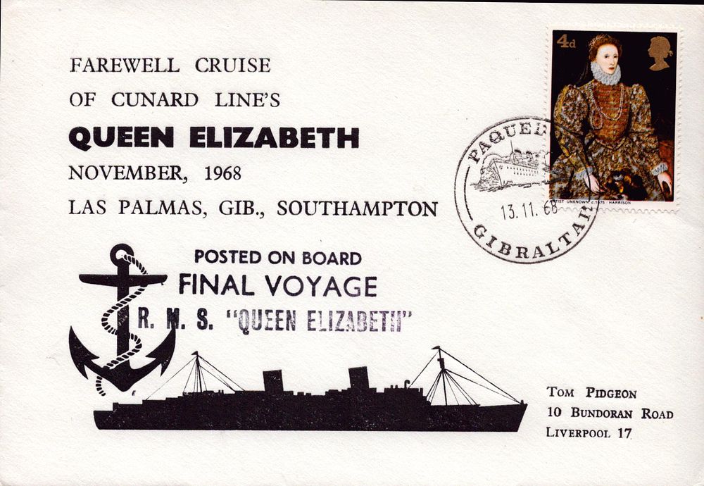 Lot 503: Farewell Cruise of Cunard Lines Queen Elizabeth November...