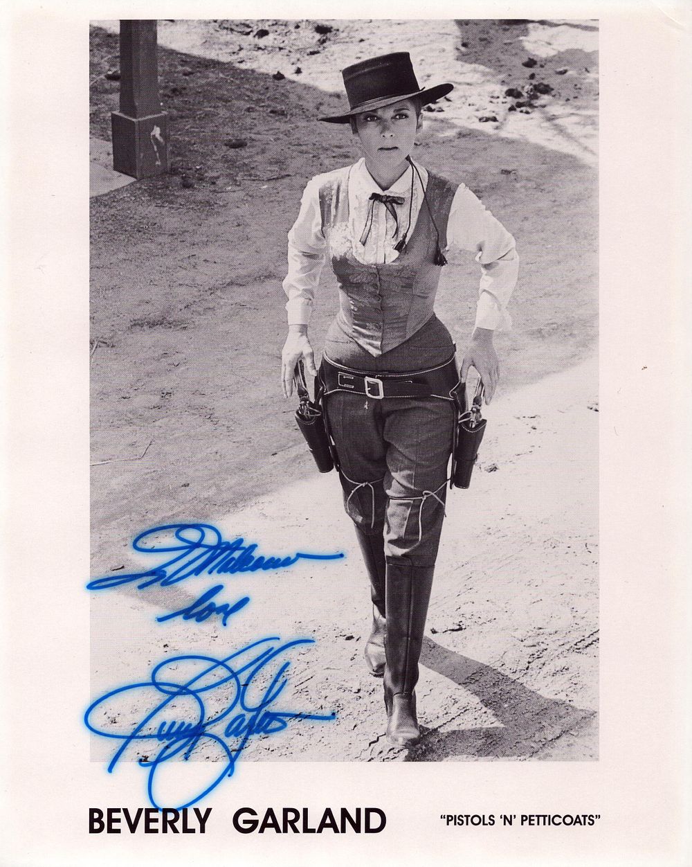 Lot 523: Beverly Garland signed 10x8inch black and white "Pistols...