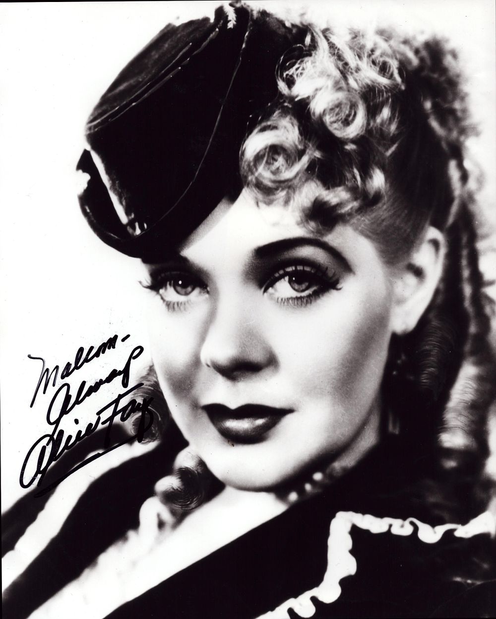 Lot 529: Alice Faye signed 10x8inch black and white photo.