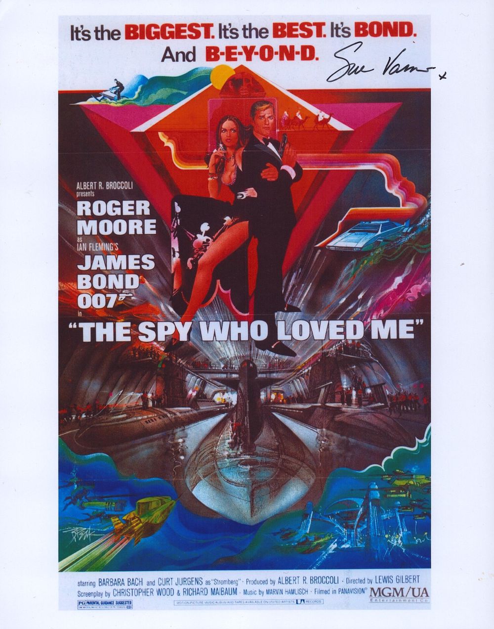 Lot 536: Sue Vanner signed 10x8inch James Bond "The Spy...