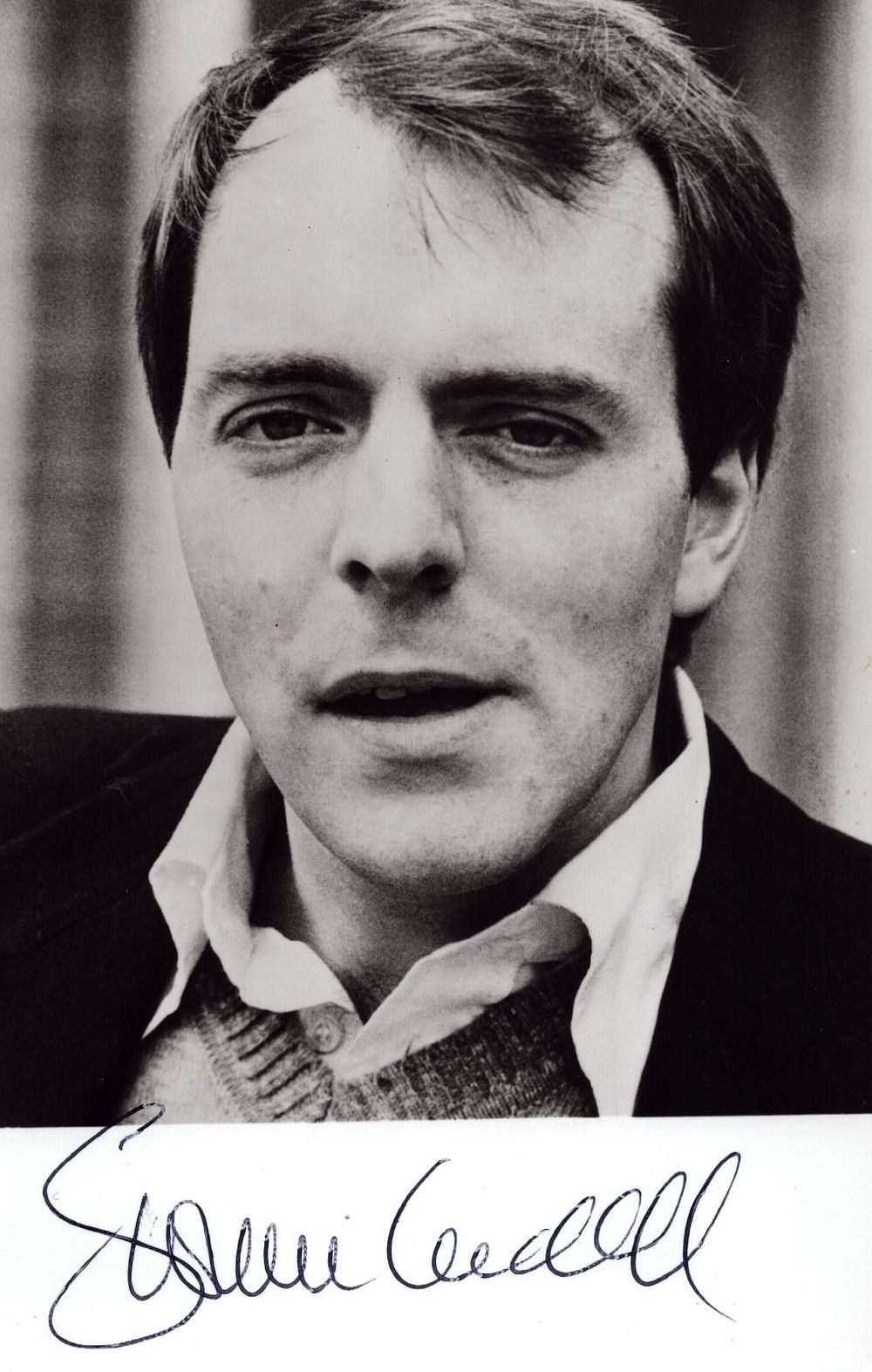 Lot 568: Simon Cadell signed 6x4inch black and white photo.