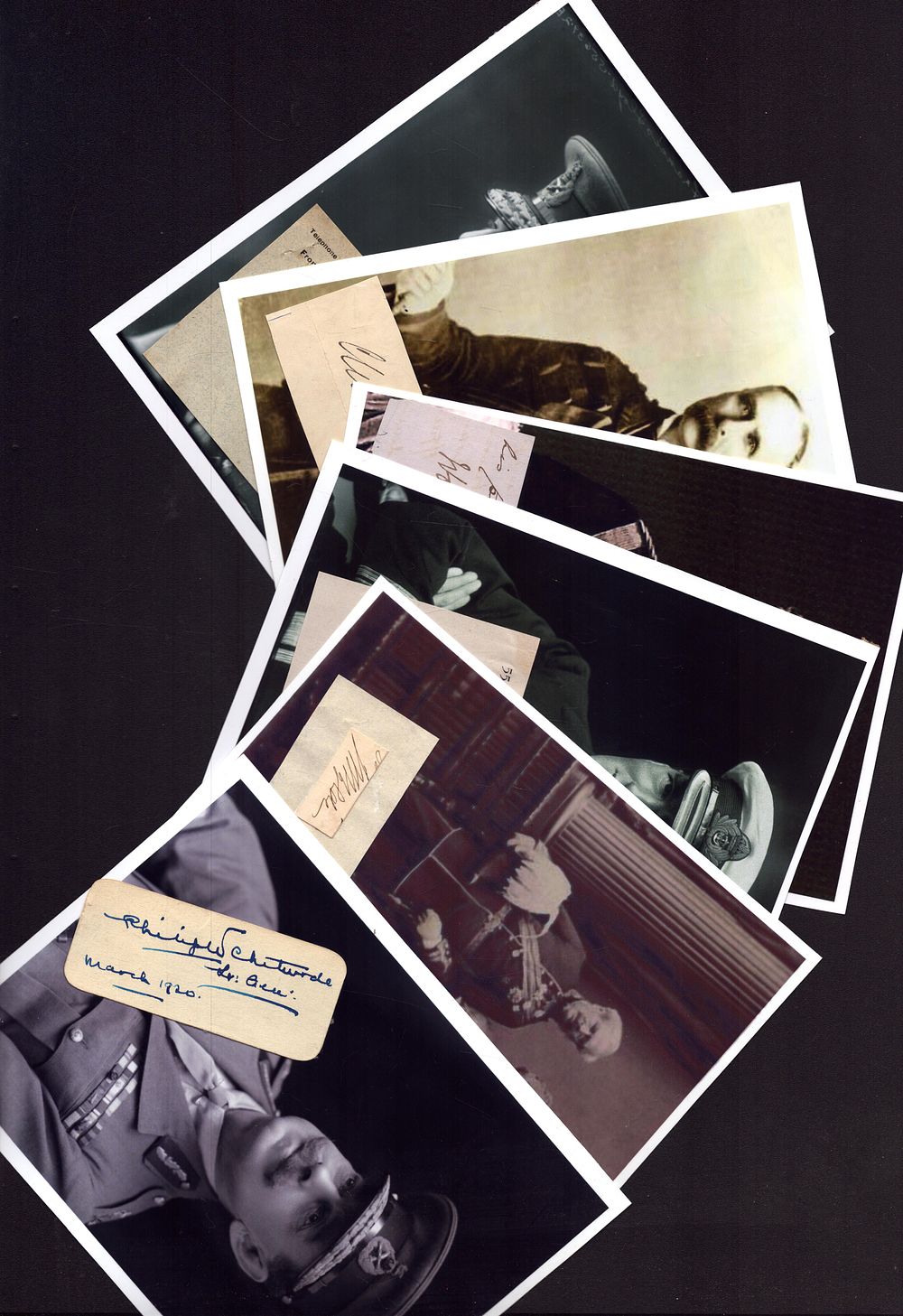 Lot 505: Military Leaders collection 6 signed vintage signature pieces...