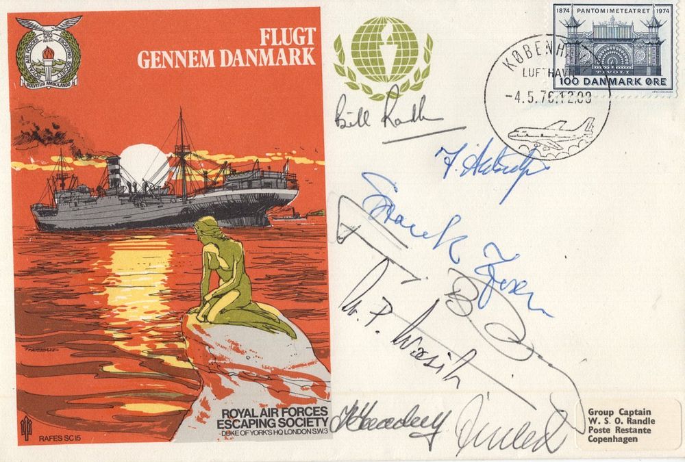 Lot 603: RAF Escaping Society Escape from Denmark cover signed...