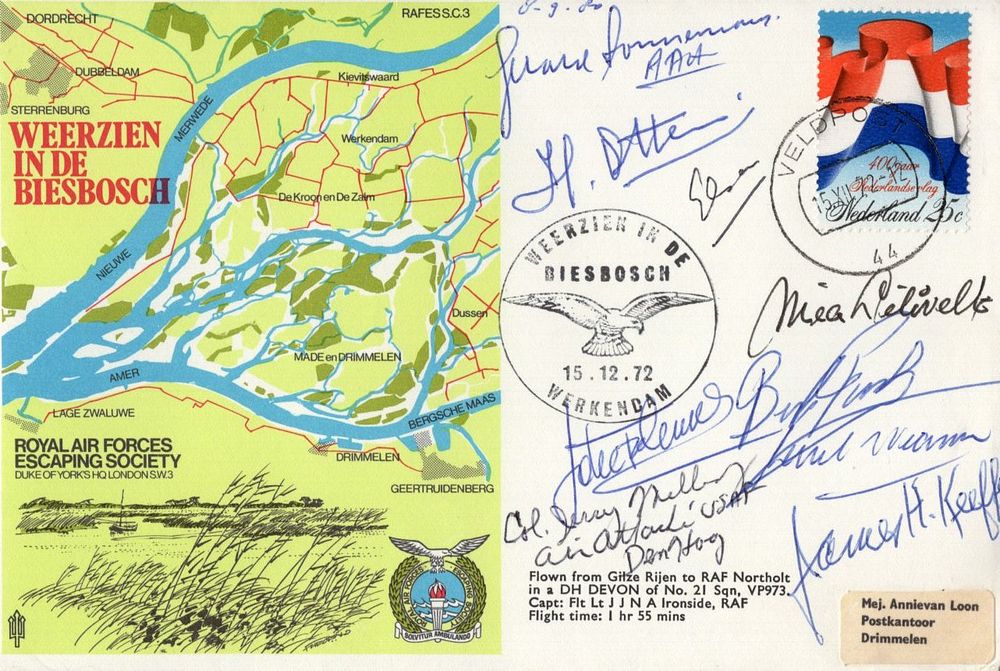 Lot 605: RAF Escaping Society Escape from Holland cover signed...
