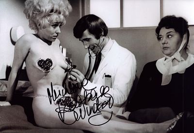 Barbara Windsor signed 12x8inch black and white photo.