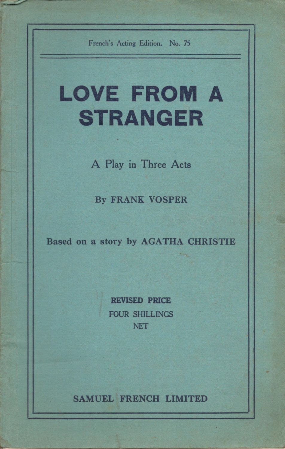 Lot 297: Agatha Christie. Love From A Stranger 1st Edition...