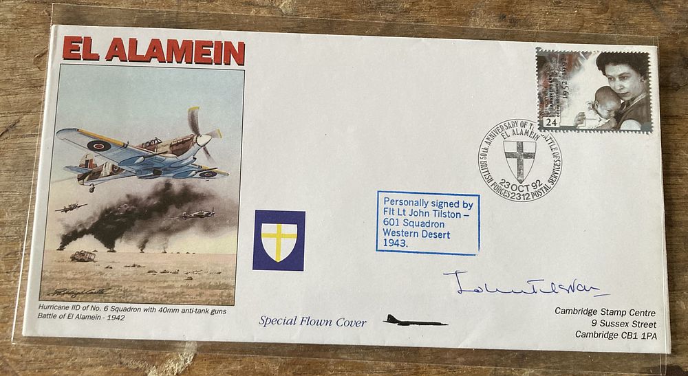 Lot 162: WW2 pilot signed cover RAF 50th anniv El...