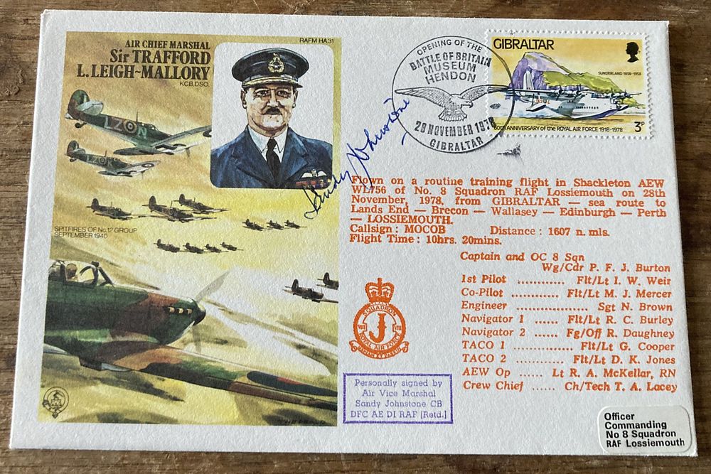 Lot 266: BOB pilot signed cover RAFM HA31 Air Chief...