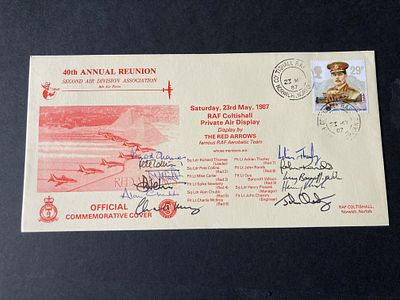 RAF Coltishall Private air display Red Arrows Signed by 9 Red Arrow Pilots RARE. 23 My 87 