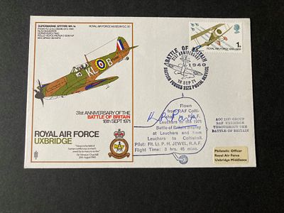 Keith Park (1892-1975) signed Battle of Britain 31st Anniversary FDC. RAF Uxbridge Spitfire 