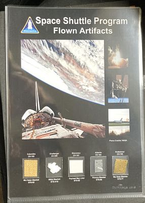 Space Shuttle all 5 orbiters FLOWN artifacts Havekotte 8x10 presentation. Good Condition Est.