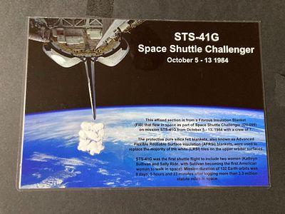 STS-41 G Challenger FLOWN insulation presentation. Good Condition Est.