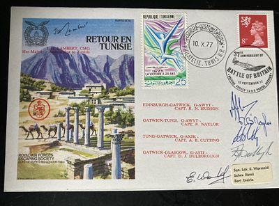 Rare Escape from Tunisia multi signed RAF Escaping cover. Flown BAC 1 -11 Caledonian Airways 