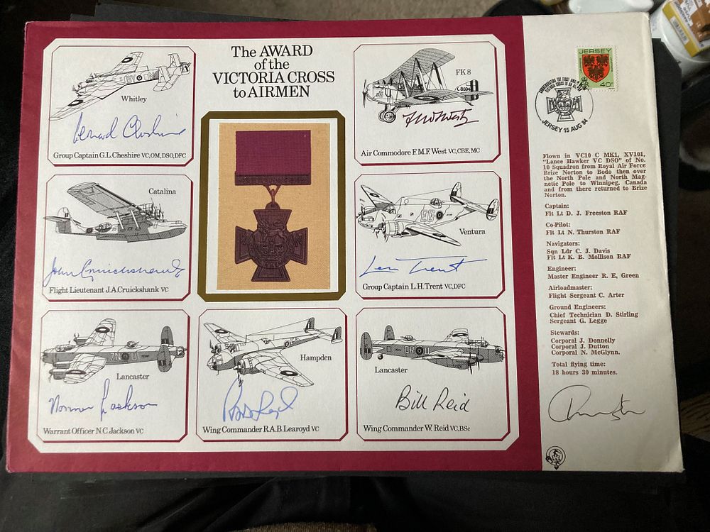 WW2 Seven VC winners Multi signed DM cover The AWARD of the VICTORIA CROSS to AIRMEN signed by 