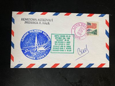 Cosmonaut Vladimir Solovyov signed Shuttle Mission STS-26 Discovery OV-103 NASA commemorative 