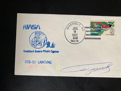 Cosmonaut Yuri Glazkov signed NASA STS-50 Landing Goddard Space Flight Center FDC. He served as 