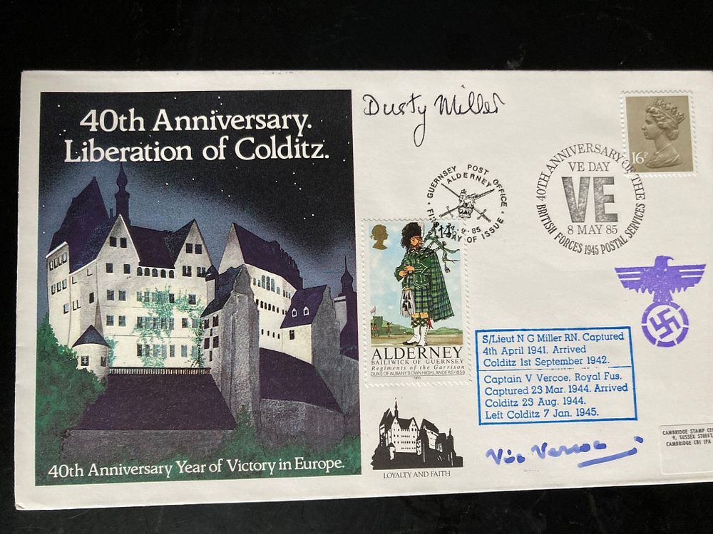 Lot 152: WW2 Colditz Castle Liberation cover signed by POWs...