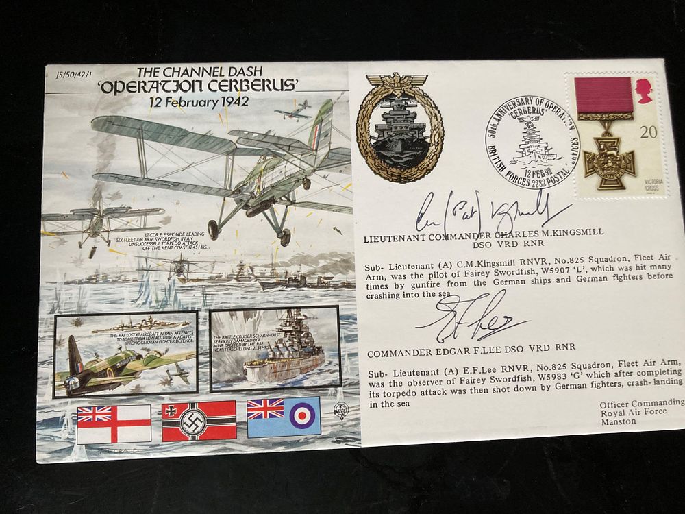 Lot 158: WW2 The Channel Dash 50th cover signed by...
