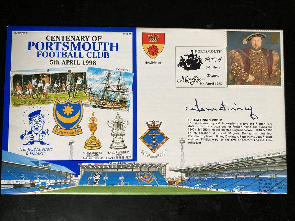 Lot 165: Football legend Sir Tom Finney signed Centenary of...