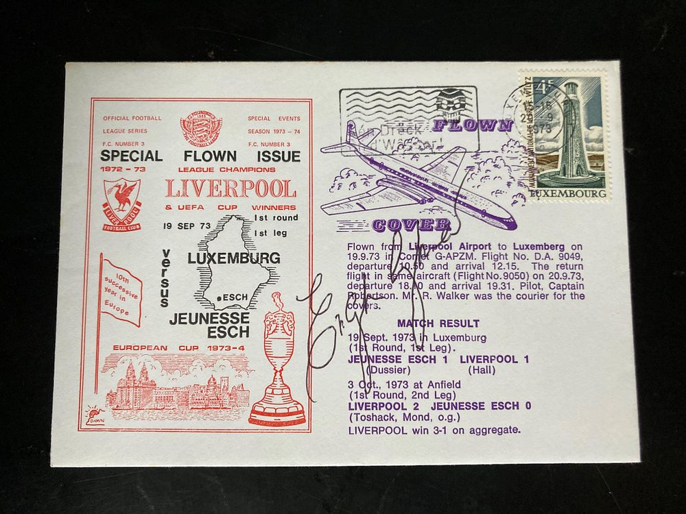 Lot 167: Liverpool Football legend Emlyn Hughes signed rare 1973...