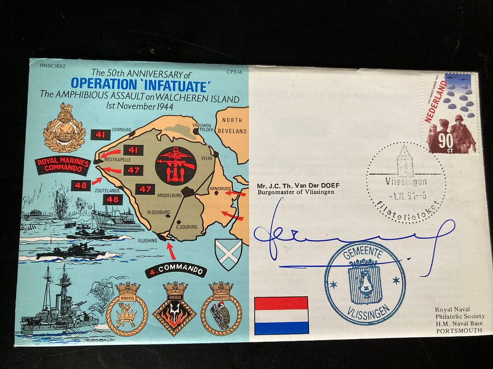 Lot 169: 6RN12b Amphibious Assault on Walcheren Island. Signed by...