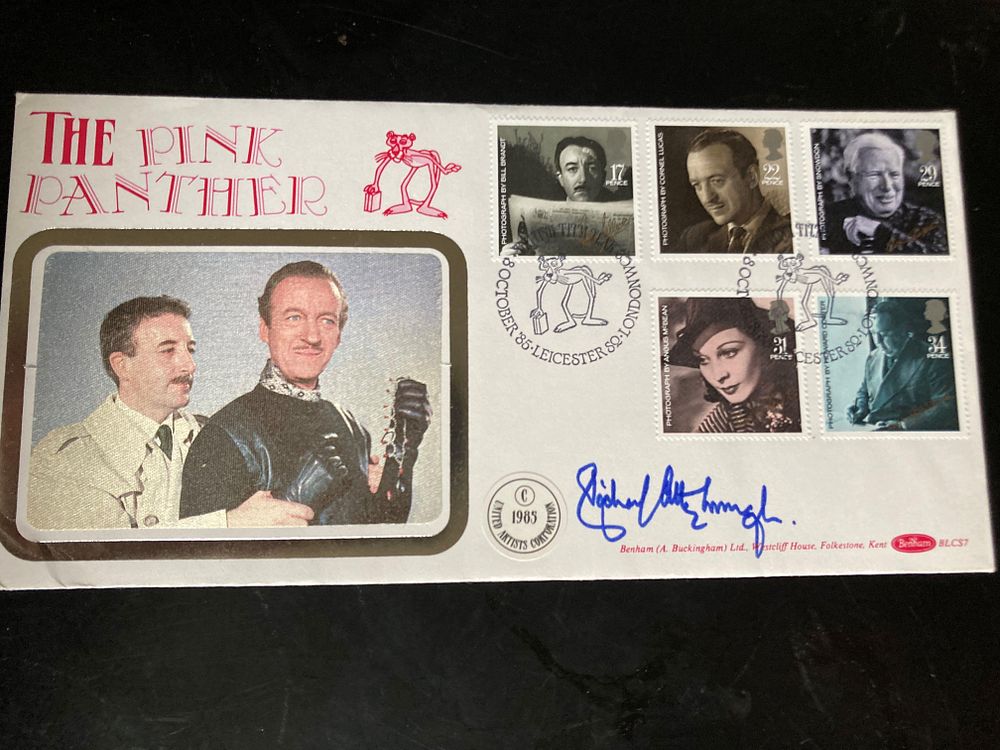 Lot 184: Sir Richard Attenborough signed scarce Benham 1985 Pink...