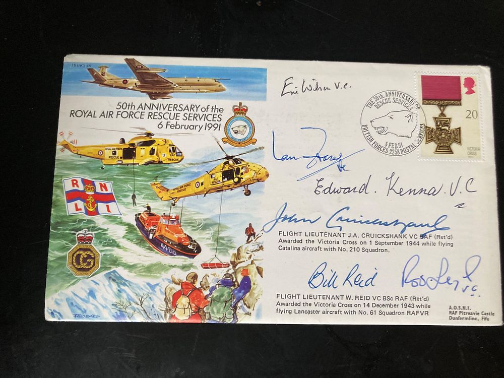 Lot 190: WW2 SIX Victoria Cross winners signed cover 50th...
