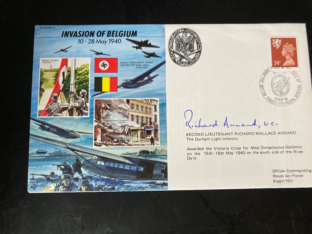 Lot 191: WW2 VC winner Invasion of Belgium Signed by...