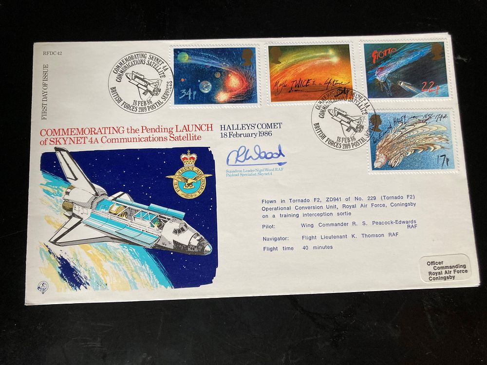Lot 196: British Astronaut Sqn Ldr Nigel Wood signed 1986...