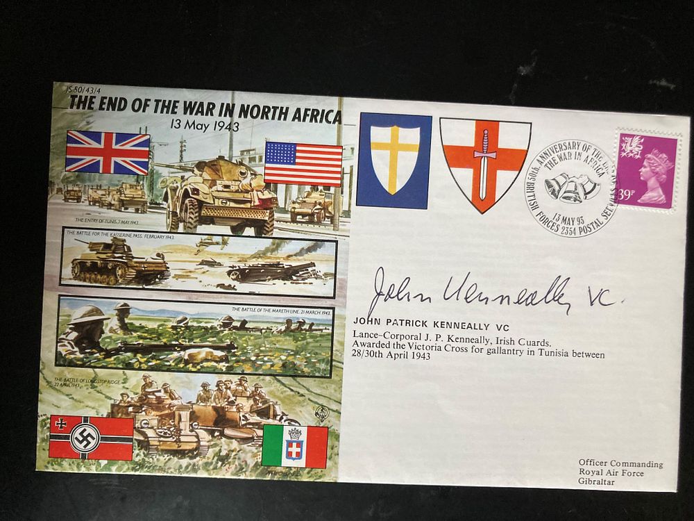 Lot 247: Victoria Cross winner John Kenneally VC signed 50th...
