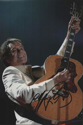 Cliff Richard signed 12x8inch colour photo.