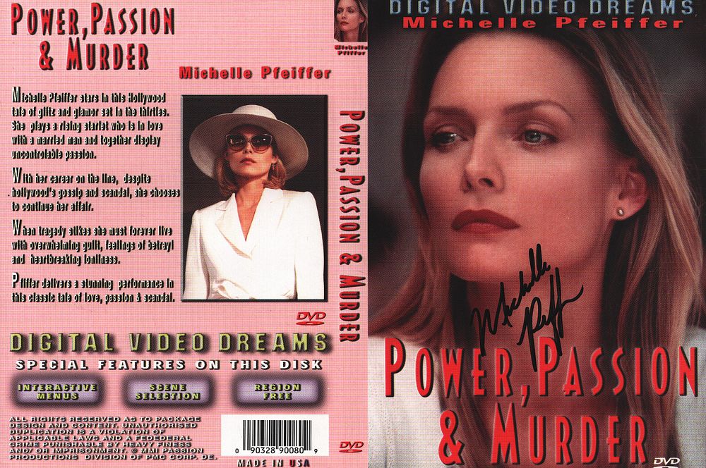 Lot 153: Michelle Pfeiffer signed Power, Passion and Murder DVD...