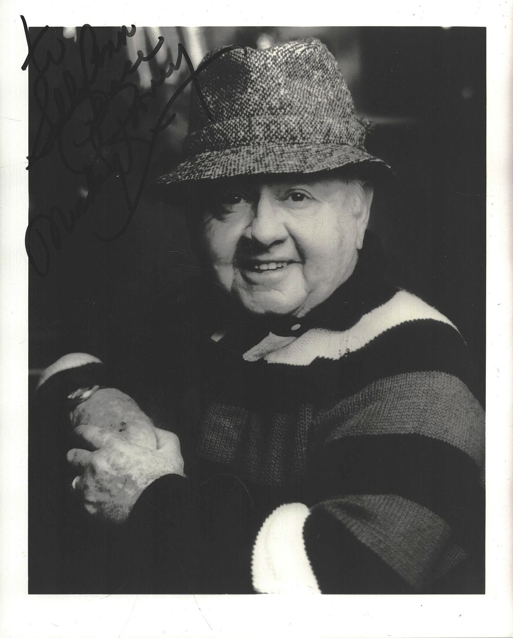 Lot 154: Mickey Rooney signed 10x8inch black and white photo.